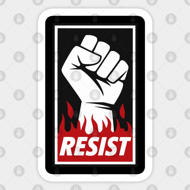 Resist Flames Fist Sticker by UrbanLifeApparel